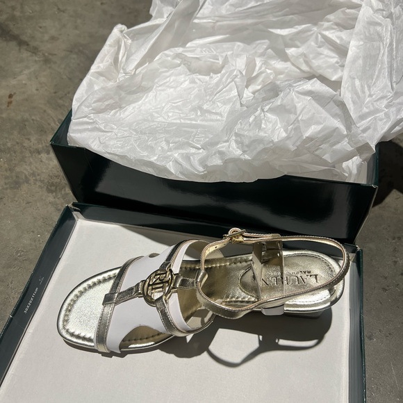 Ralph Lauren White and Gold Sandals NWT - Picture 3 of 4